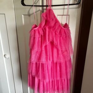 Pink Tulle Halter Dress